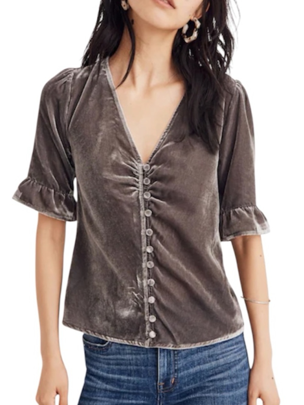 Madewell Velvet Daylight Blouse